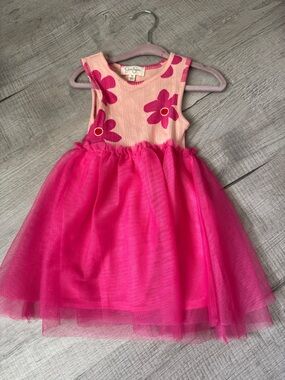 Jessica Simpson Pink Floral Tulle Party Dress